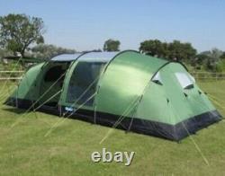 Tente familiale Kampa Watergate 8 personnes avec arceaux verte pour camping et festivals