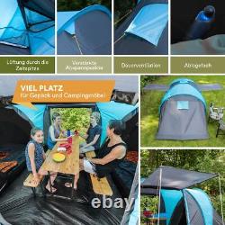Tente familiale Skandika Hammerfest 4 personnes/ hommes Dôme de camping auvent bleu neuf