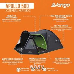 Tente familiale Vango Apollo 500 pour 5 personnes avec grand porche et espace de vie, imperméable