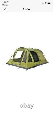 Tente familiale Vango Iris 500 verte 6 places avec tapis de sol, auvent et tapis de tente