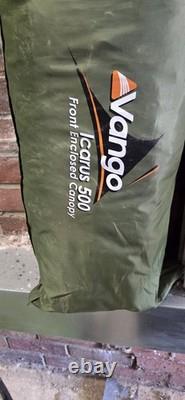 Tente familiale Vango Iris 500 verte 6 places avec tapis de sol, auvent et tapis de tente