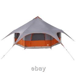 Tente familiale WALPLUS 10 personnes grise et orange imperméable pour le camping