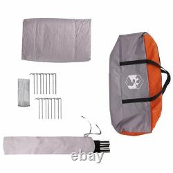 Tente familiale WALPLUS 10 personnes grise et orange imperméable pour le camping