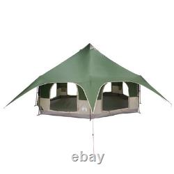 Tente familiale WALPLUS 10 personnes verte imperméable avec revêtement PU, tente dôme de camping