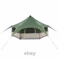 Tente familiale WALPLUS 10 personnes verte imperméable avec revêtement PU, tente dôme de camping