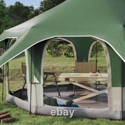 Tente familiale WALPLUS 5 personnes verte imperméable à revêtement PU pour camping en dôme