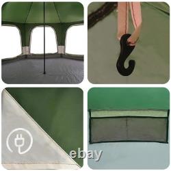 Tente familiale WALPLUS 5 personnes verte imperméable à revêtement PU pour camping en dôme