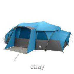 Tente familiale WALPLUS bleue pour 10 personnes, double-toit, design tunnel résistant à l’eau