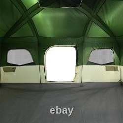 Tente familiale WALPLUS cabine 10 personnes verte imperméable pour camping en plein air