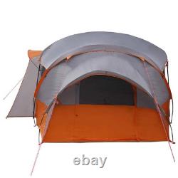 Tente familiale WALPLUS grise et orange pour 10 personnes, abri tunnel avec double toit anti-pluie