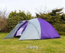 Tente familiale de festival et de camping à double toit en dôme pour 4 personnes