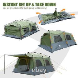 Tente familiale portable pop-up cabine étanche pour 8 personnes, grande tente de camping abri