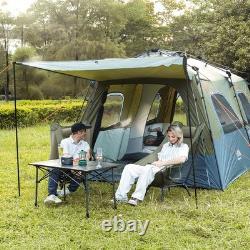 Tente familiale portable pop-up cabine étanche pour 8 personnes, grande tente de camping abri
