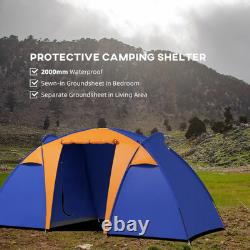 Tente familiale tunnel 6 personnes avec abri imperméable et toile de sol intégrée FOXDEN Tente familiale tunnel 6 personnes avec abri imperméable et toile de sol intégrée FOXDEN