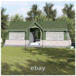Tente familiale verte 12 personnes en polyester, armature en acier, imperméable, 622x295x238, pliable