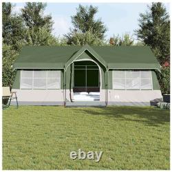 Tente familiale verte 12 personnes en polyester, armature en acier, imperméable, 622x295x238, pliable