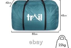 Tente gonflable Trail Luxton 5 places, tente tunnel familiale de camping, 5000 mm et pompe