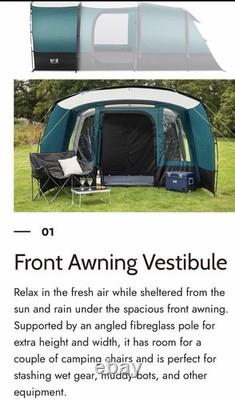 Tente gonflable Trail Luxton 5 places, tente tunnel familiale de camping, 5000 mm et pompe