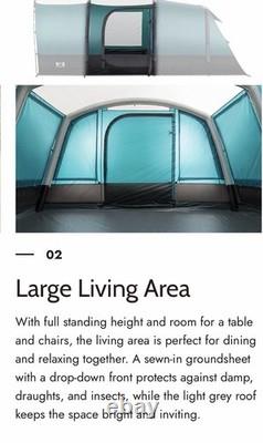 Tente gonflable Trail Luxton 5 places, tente tunnel familiale de camping, 5000 mm et pompe