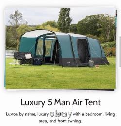 Tente gonflable Trail Luxton 5 places, tente tunnel familiale de camping, 5000 mm et pompe