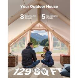 Tente gonflable X Large 5-8 personnes facile à installer pour le camping/glamping avec pompe