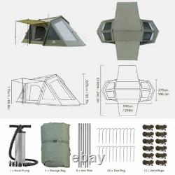 Tente gonflable de glamping pour grande famille, abri de camping d’hiver avec auvent et pompe