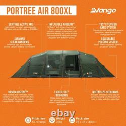 Tente gonflable pour 8 personnes, grande abri de camping en plein air, tunnel Portree