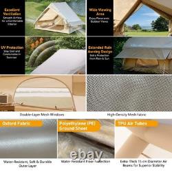 Tente gonflable, tente de camping glamping pour 2 à 6 personnes, Oxford 300D imperméable anti-UV