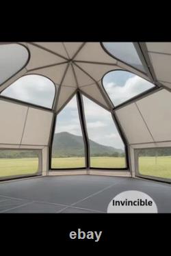 Tente hexagonale portable automatique pop-up pour 5-8 personnes double couche extérieure