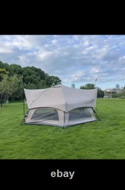 Tente hexagonale portable automatique pop-up pour 5-8 personnes double couche extérieure