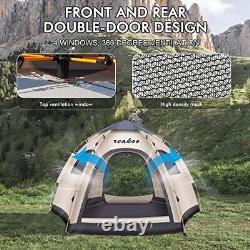 Tente instantanée automatique pop-up, tente de camping hexagonale grande, imperméable et dôme.