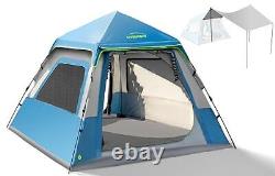 Tente instantanée pop-up avec tarp pour 3-5 personnes, légère, tente de randonnée.