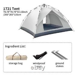 Tente pliante extérieure entièrement automatique, tente à ouverture rapide pour 3-4 personnes, pop-up