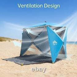 Tente pop-up 3-4 personnes pour plage, camping, festival, abri familial, amusant et protection solaire