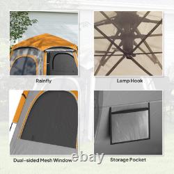 Tente pop-up 4 personnes imperméable légère avec fenêtres en maille et ventilation grise FOXDEN