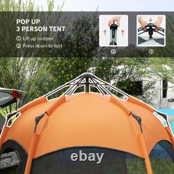 Tente pop-up 4 personnes pour camping, festival, randonnée, abri familial portable Outsunny