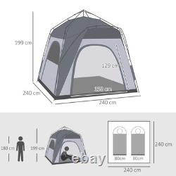 Tente pop-up automatique pour quatre personnes Outsunny, abri dôme de camping et de randonnée, vert
