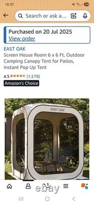 Tente pop-up instantanée 6ft x 6ft. Ouverte mais jamais utilisée. COÛT 185 £ Neuve