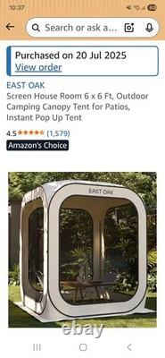 Tente pop-up instantanée 6ft x 6ft. Ouverte mais jamais utilisée. COÛT 185 £ Neuve