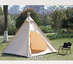 Tente pyramide en toile 2M pour 2-3 personnes avec double porte pour camping