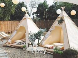 Tente pyramide en toile 2M pour 2-3 personnes avec double porte pour camping