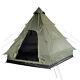 Tente Pyramide Tipi Style Indien Pour Camping, Festivals, Randonnées En Plein Air - 4 Personnes - Couleur Olive