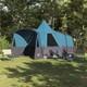 Tente Tipi Familiale Pour 8 Personnes, Grand Abri De Camping Imperm&eacute;able, Gris Et Orange