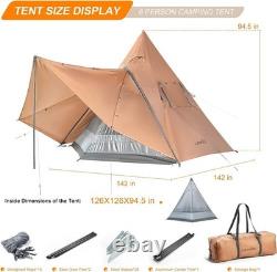 Tente tipi polyvalente pour 6 personnes, parfaite pour le camping, les festivals et les sorties à la plage