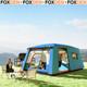 Tente Tunnel 4 6 Personnes 3000mm Imperm&eacute;able Fen&ecirc;tres Auvent Double Peau Bleue Air Foxden