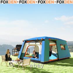 Tente tunnel 4 6 personnes 3000mm imperméable fenêtres auvent double peau bleue AIR FOXDEN