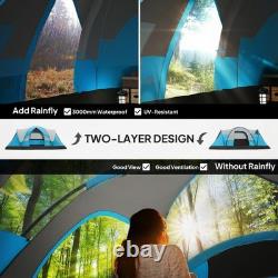 Tente tunnel 5-6 personnes, protection UV 3000 mm, bleu clair