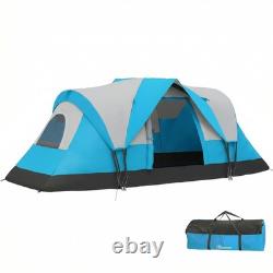 Tente tunnel 5-6 personnes, protection UV 3000 mm, bleu clair