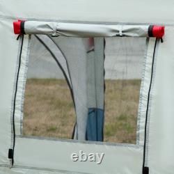 Tente tunnel 6-8 personnes, tente de camping à deux chambres avec sac de transport, bleue