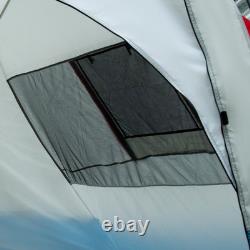 Tente tunnel 6-8 personnes, tente de camping à deux chambres avec sac de transport, bleue